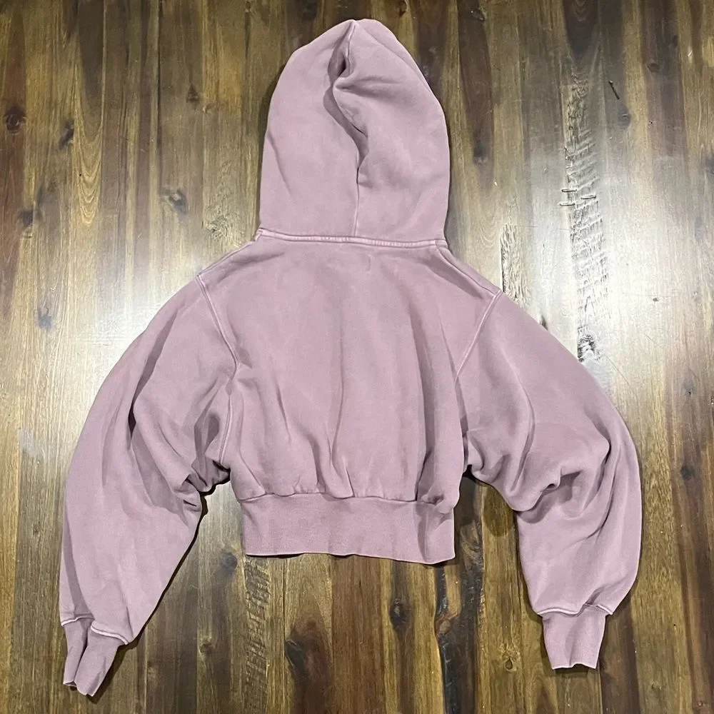 Tna by Artizia Wide Hem, Long Sleeve Cropped Hoodie Sweatshirt, Women's Size 2XS